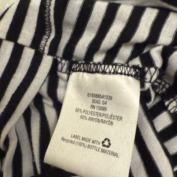 Methphor black and white stripe knit top with tie waist. - Picture 7 of 8